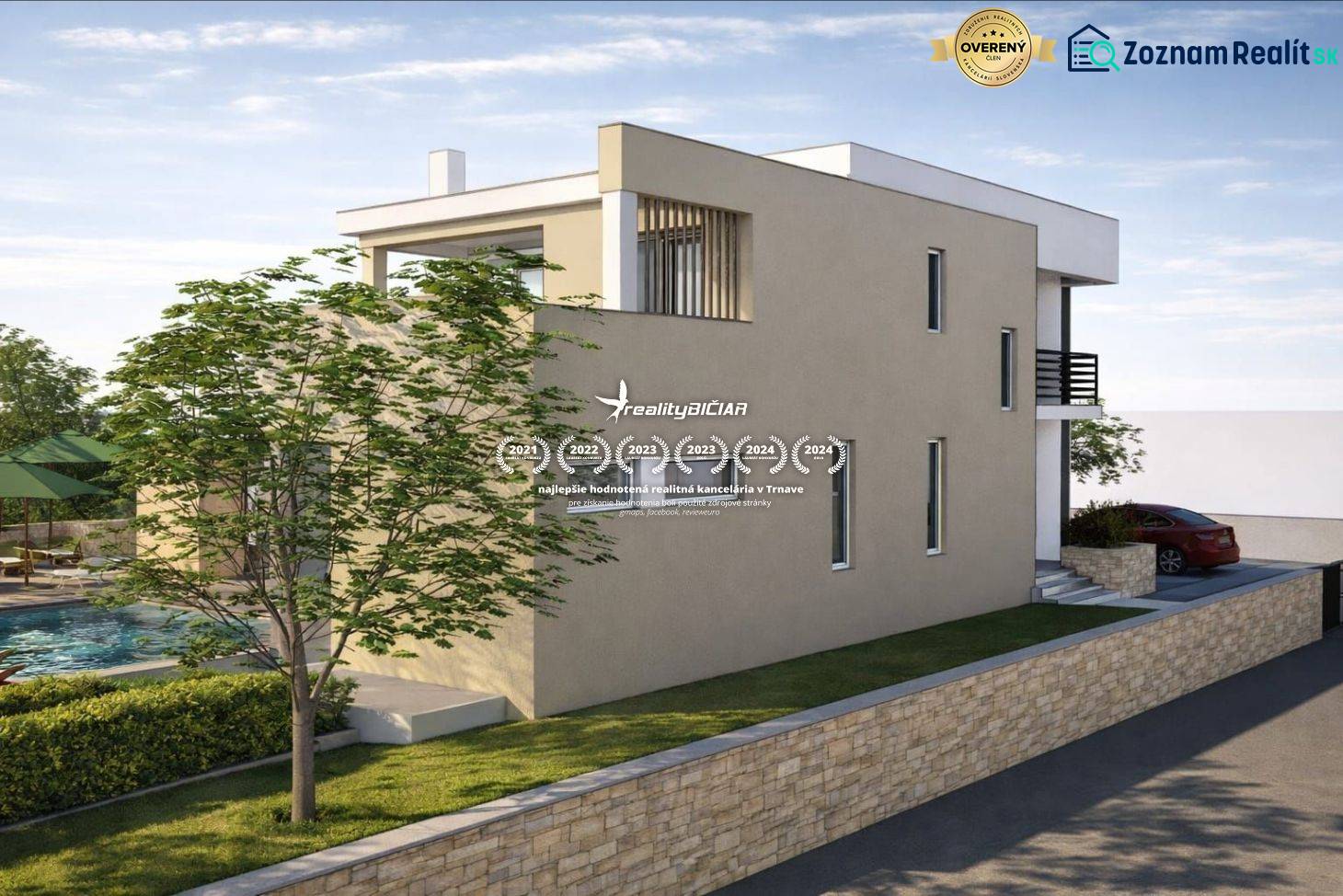 Kétszintes épület medencével lakóövezeti telkeken Ljubačban, Ljubač utca.