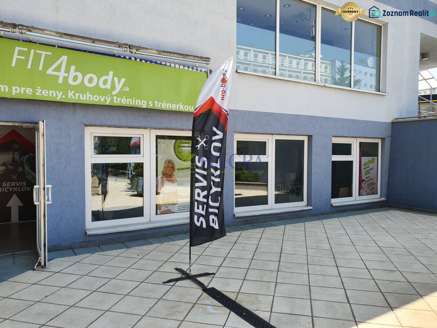 Kerékpár szerviz és fitnesz központ a Kassa-Észak városrész Letná utcájában.