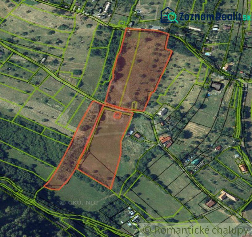 Légi felvétel a telkekről - lakóhely Krupina városában a parcellák megjelölésével.