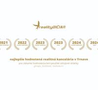 Díjak a 2021-2024-es években a nagyszombati ingatlanirodának a Štúrova utcában.