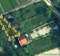 Légi felvétel a malackai kertekben található ingatlanról, a telekhatárok hosszának megjelölésével.