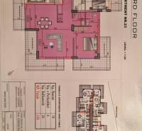A rekreációs apartman harmadik emeletének alaprajza, 110 m² alapterülettel.