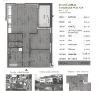 Alaprajz egy 3 szobás lakásról az emeleten, 72,28 m² alapterülettel, terasz 8,08 m².
