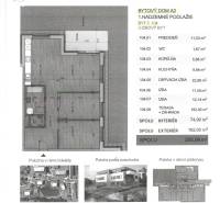 3 szobás lakás tervezése 74,99 m²-es területtel és 182 m²-es terasszal.