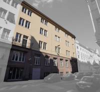 Az épület a pozsonyi Óvárosban, a Gunduličova utcában, sorházak között, autókkal körülvéve.