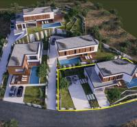 Modern villa medencével Vodicében, természettel körülvéve.