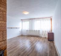 Vas kályha egy szobában fa padlóval és fehér függönyökkel egy családi házban.