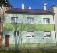 Családi ház a Kalinčiak utca, Pöstyén, zöld homlokzat, fa árnyéka.