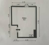 A 3 szobás lakás 14,61 m²-es alagsori alaprajza.