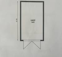 Garázs alaprajza 3,20 x 4,95 méteres méretekkel, teljes terület 16 m².