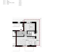 A Vasúti utcai kétszobás lakás alaprajza mutatja a helyiségek elrendezését, beleértve a teraszt is.