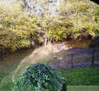 Kert a ház mellett Dudincon, őszi fákkal és gyepes területtel.