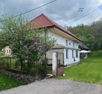 Vidéki ház zölddel körülvéve, rusztikus tetővel, virágzó kerttel és fa pavilonnal.