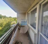 Családi ház erkélye fa paddal, növénnyel és kilátással a kertre Radošovce-ben.