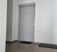 Eloxált ajtó és padló a garzonlakásban.