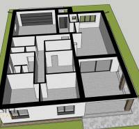 Családi ház alaprajza Bajcsán garázzsal, kerttel és terasszal.