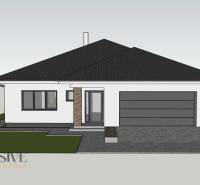 Családi ház látványterve Bajcsban garázzsal és szilárd burkolatú bejárattal.