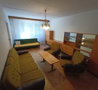 Nappali kanapékkal és bútorokkal, fa dekorációjú padlóval, 2 szobás lakás.