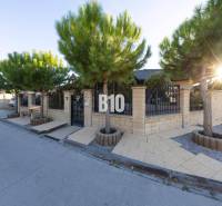 Családi ház Dunaszerdahelyen kőkerítéssel és faültetéssel.