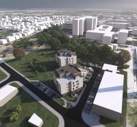 Légi felvétel az új épületről a Galántai Sport utcában.