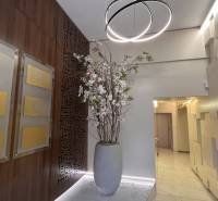 Az irodákban műanyag falak, világítási installáció és dekoráció van a vázában.