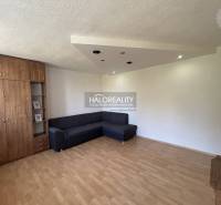 Nappali szoba fa szekrénnyel, kanapéval egy egyszobás lakásban, kellemes légkör.