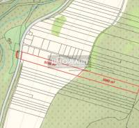 Lakóterületek térképe Dolná Lehota-ban erdős részekkel.