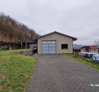 Családi ház a Kopaninova utcában, Sokolíban, természet által körülvéve, egy halom fa és egy bevezető út.