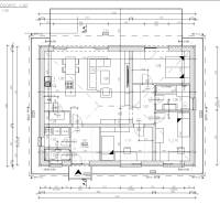 Az első emelet alaprajza a moraváni családi háznak négy szobával.