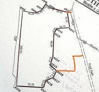 Kizimkazi kereskedelmi célú telek terve, kijelölt határokkal.