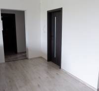 Családi ház belső tere kanapéval, fa dekorációjú padlóval és sötét ajtókkal.