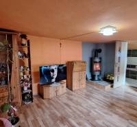 Nappali szoba fa dekorációs padlóval, kandallóval és televízióval egy családi házban.