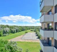 Kilátás egy 2 szobás lakásból az Antolska utcában, Pozsonyban, Petržalka városrészben, természettel és erkélyekkel.