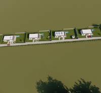 Lakóterületek vizualizációja a Lomnická utcában, Vranov nad Topľou, kerti elemekkel.