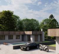 Családi ház Zsigárdon medencével, két autóval és egy motorral a kikövezett udvaron.