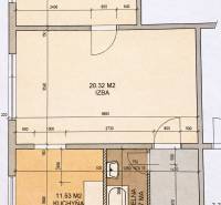 2 szobás lakás alaprajza konyhával, fürdőszobával és folyosóval Nyitrán.