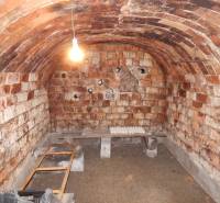 Téglafalú és boltíves mennyezetű pince egy családi házban.