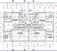A négy nappalival és erkélyekkel rendelkező üdülő apartman alaprajza.