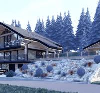 Modern faház hegyi környezetben, Mýto pod Ďumbierom, lakhatásra szánt.