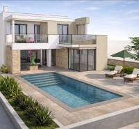 Kétszintes ház medencével Ljubač városában, Ljubač utcában, lakóterület céljára.