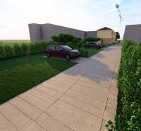 Litoměřice utcai külső tér Topoľčiankyban, parkolóval a 2 szobás lakás mellett.