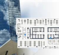 Üveg felhőkarcoló Pozsonyban - Nivy, Mlynské nivy, irodatervek mellett.