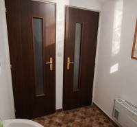 Belső tér két faajtóval és fa dekorom podlahával a vendéglátóipari helyiségekben.