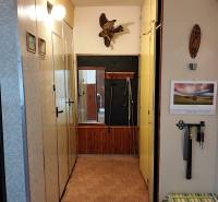 Folyosó egy 2 szobás lakásban fogasfallal és fali dekorációval.