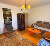 Nappali családi házban kanapéval, fotellel, cserépkályhával és természetképpel.