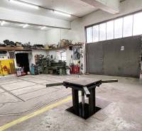 Műhely szerszámokkal, munkapaddal és aknával, emberek jelenléte nélkül. Családi ház.