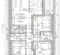 Négy szobás és tágas nappali-konyhás családi ház alaprajza Nesvadyn.