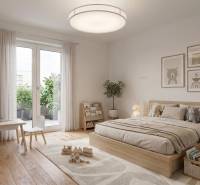 Gyerekszoba családi házban, fa mintázatú padlóval és játékokkal.