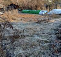 Telkek - lakóhely Sklabinában, száraz fűvel borítva és fákkal körülvéve.