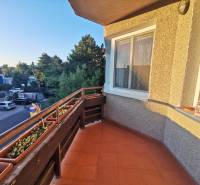 A Priekopnícka utcai 4 szobás lakás erkélye Pozsonyban - Podunajské Biskupice, virágládákkal.